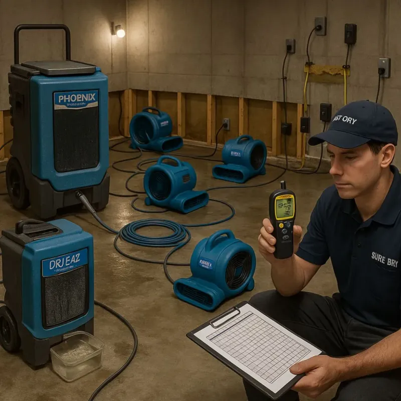 Structural Drying and Dehumidification process in Saint John the Baptist Parish, LA